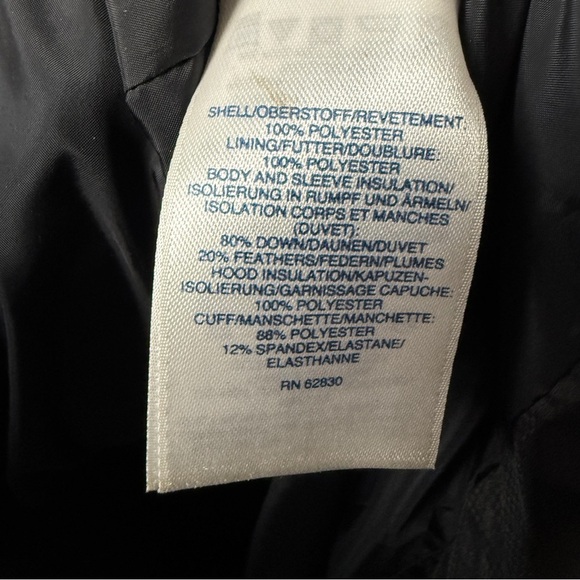 Lands End Coat Hooded Goose Down Long Parka Puffer Jacket M Black Winter Casual - Picture 7 of 13